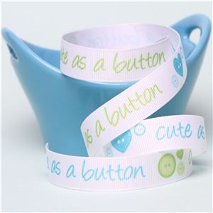 Baby Ribbon - Cute as a button Blue